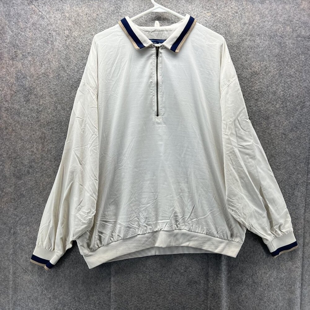 Nicklaus Jacket Mens XL White 1/4 Zip Golf Windbreaker Pullover Lightweight VTG